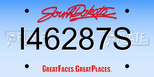 I46287S South Dakota License Plate