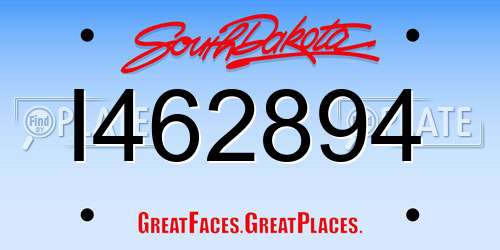 I462894 South Dakota License Plate