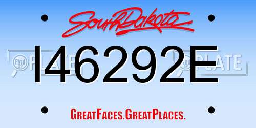 I46292E South Dakota License Plate