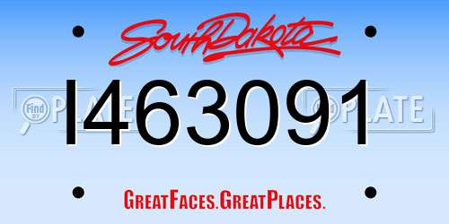 I463091 South Dakota License Plate