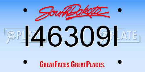 I46309I South Dakota License Plate