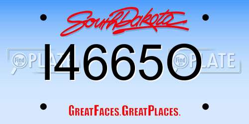 I4665O South Dakota License Plate