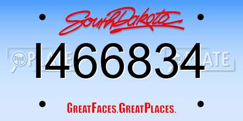 I466834 South Dakota License Plate