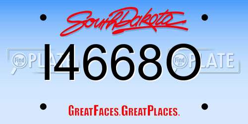 I4668O South Dakota License Plate