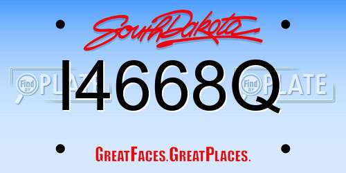I4668Q South Dakota License Plate
