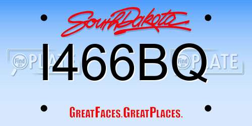I466BQ South Dakota License Plate