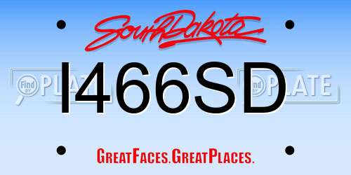 I466SD South Dakota License Plate