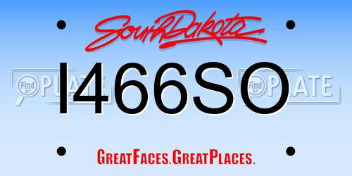 I466SO South Dakota License Plate