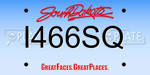 I466SQ South Dakota License Plate