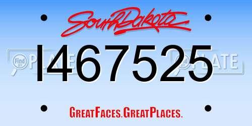 I467525 South Dakota License Plate