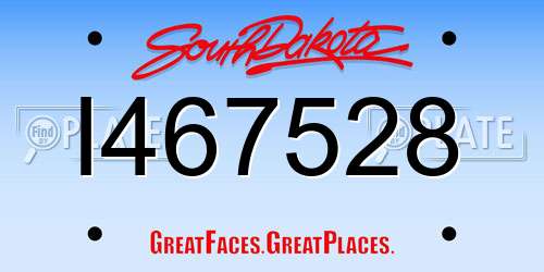 I467528 South Dakota License Plate