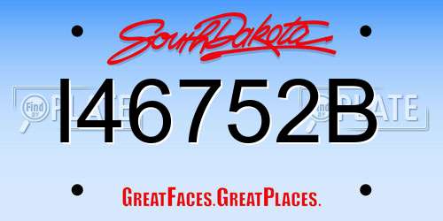 I46752B South Dakota License Plate