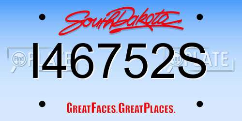 I46752S South Dakota License Plate