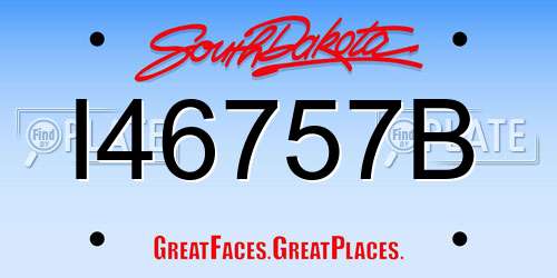 I46757B South Dakota License Plate