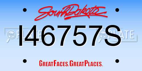 I46757S South Dakota License Plate
