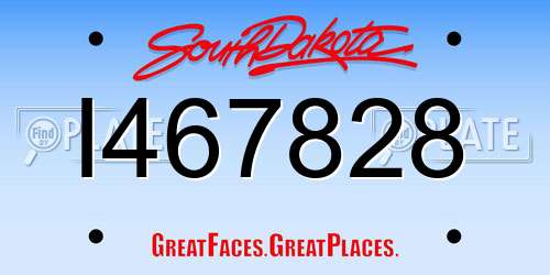 I467828 South Dakota License Plate