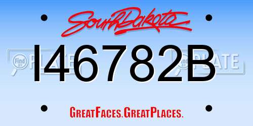 I46782B South Dakota License Plate