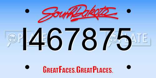I467875 South Dakota License Plate