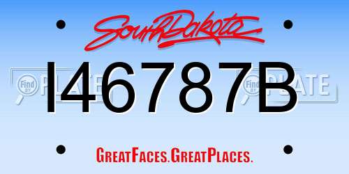 I46787B South Dakota License Plate