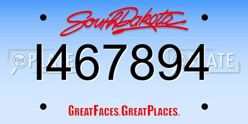 I467894 South Dakota License Plate