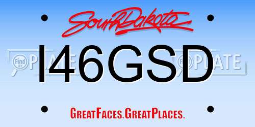 I46GSD South Dakota License Plate