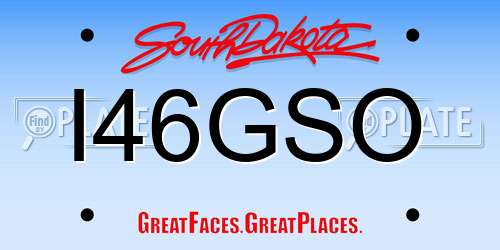 I46GSO South Dakota License Plate