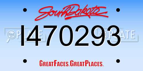 I470293 South Dakota License Plate
