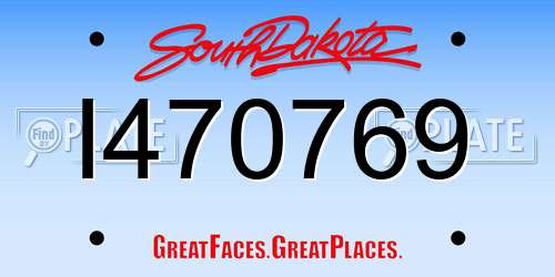 I470769 South Dakota License Plate