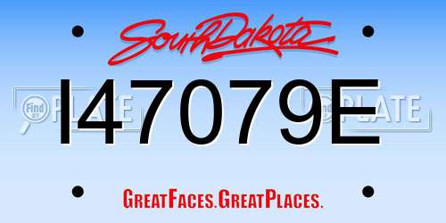 I47079E South Dakota License Plate