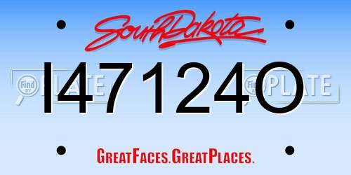 I47124O South Dakota License Plate