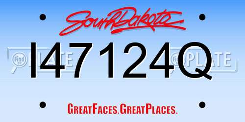 I47124Q South Dakota License Plate