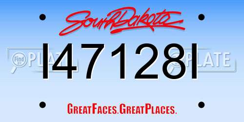 I47128I South Dakota License Plate