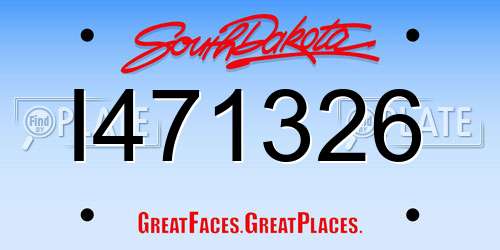 I471326 South Dakota License Plate