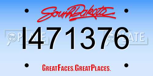 I471376 South Dakota License Plate