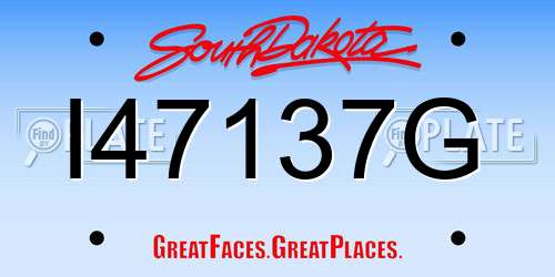 I47137G South Dakota License Plate