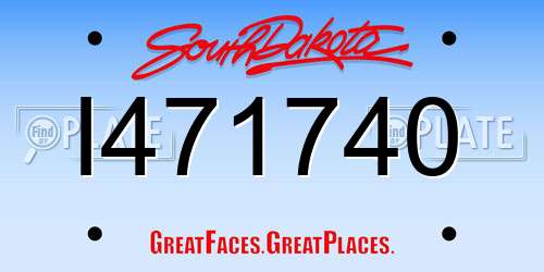 I471740 South Dakota License Plate
