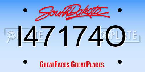 I47174O South Dakota License Plate