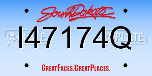 I47174Q South Dakota License Plate