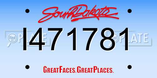 I471781 South Dakota License Plate