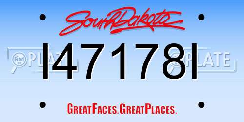 I47178I South Dakota License Plate