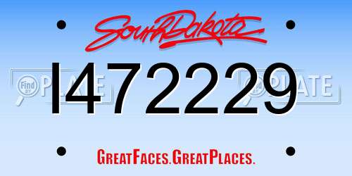 I472229 South Dakota License Plate