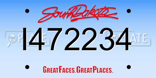 I472234 South Dakota License Plate