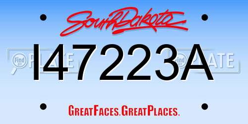 I47223A South Dakota License Plate
