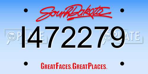I472279 South Dakota License Plate
