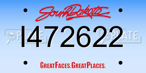 I472622 South Dakota License Plate
