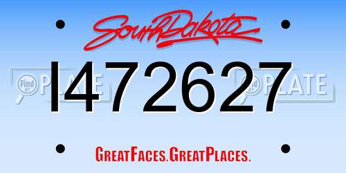 I472627 South Dakota License Plate