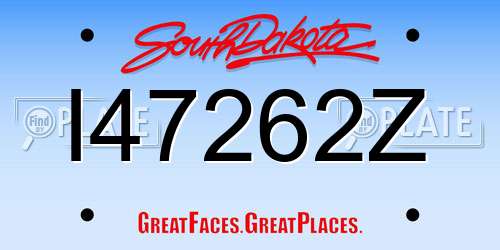 I47262Z South Dakota License Plate