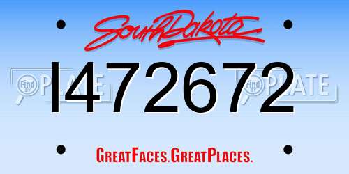 I472672 South Dakota License Plate