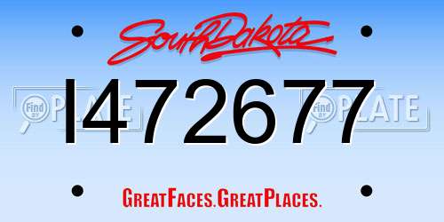 I472677 South Dakota License Plate
