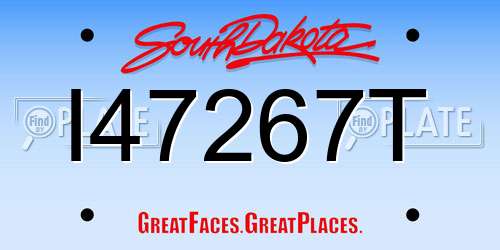 I47267T South Dakota License Plate